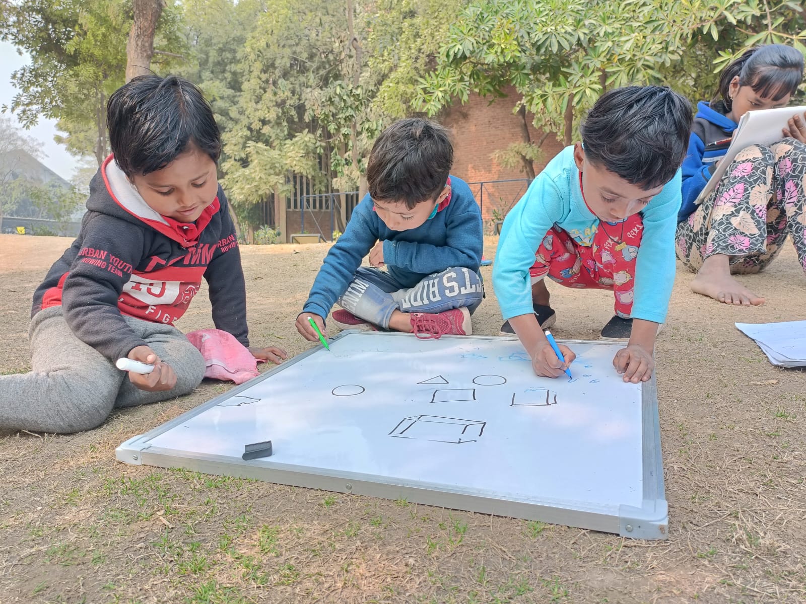 Students engaged in learning activities